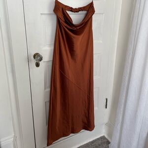 Burnt orange Strapless Dress